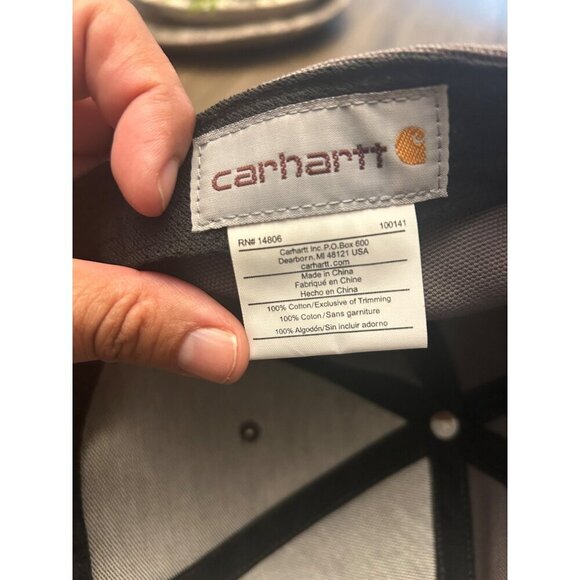 Carhartt Snapback Hat Grey 100% Cotton Adjustable Fit Unisex - Picture 3 of 4